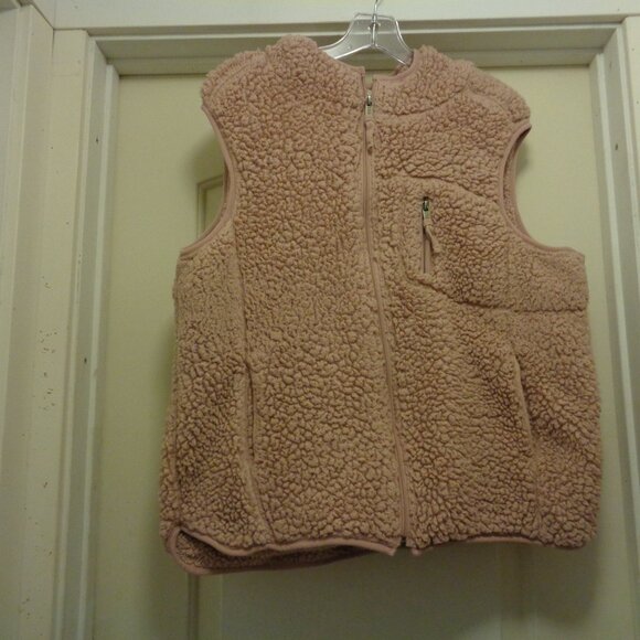 WEATHERPROOF Jackets & Blazers - BLUSH GIRLY FUZZY TEXTURED HOODIE ZIP VEST BY WEATHERPROOF X L